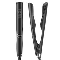 Hair Straighteners and Curler 2 in 1 - Twist Flat Curling Tongs for Straighten/Curls/Waves - Dual Voltage 1 inch Straightening Curling Iron Comb