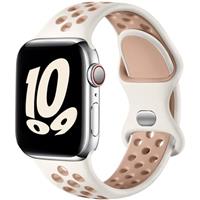Upeak Sport Strap Compatible with Apple Watch Strap 38mm 40mm 41mm 42mm 44mm 45mm 46mm 49mm, Breathable Silicone Double Hole Snap Band for iWatch Strap Ultra 2 SE Series 10 9 8 7 6 5 4 3 2 1
