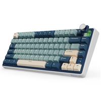 RK ROYAL KLUDGE R75 Wireless Mechanical Keyboard, 75% Percent Gaming Keyboard Gasket Mount Custom Keyboard US Layout RGB Backlit with Knob & PBT Keycaps, BT5.1/2.4GHz/USB-C, Hot Swappable Cream Switch