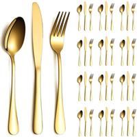 ReaNea Gold Cutlery Set 36 Pieces Service for 12, Stainless Steel Knives Spoon Forks Set for Wedding, Parties, Evens, Home, Gift for Thanksgiving, Christmas