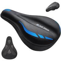 Zacro Bike Seat Cushion - Gel Padded Bike Seat Cover for Men & Women Comfort, Adjustable Vel-cro Secure Bicycle Cushion, Upgraded Installation Fit with Peloton, Indoor & Outdoor Bicycle Saddle(11"x7")