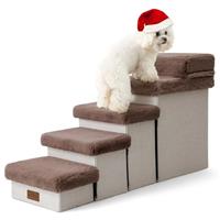 COZY KISS Wide Dog Stairs for Small Dogs, 17.7" Width Pet St