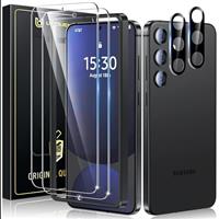 UniqueMe for Samsung Galaxy S25 Ultra Screen Protector -2+2 Pack Tempered Glass Film and Camera Lens ProtectorSupport Fingerprint Anti Scratch HD Clear Protective Film with Lens Cover + Install Tool