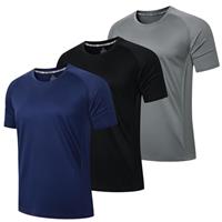 LUWELL PRO 3 Pack Mens Running T Shirts Gym Clothes ShirtsQuick Dry Moisture Wicking Athletic Shirt Breathable Cool Workout Tshirts