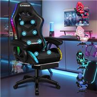 ELFORDSON Gaming Chair with Massage Function, Home Office Chairs with Footrest Armrest for Kids Adults, Marc Series Xavier Series Elite Series Multiple Colours