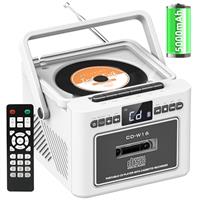 Boombox CD Player with Speakers, Portable Radio Tape Cassette CD Players for Home, Remote control, Stereo Hifi System Player with Bluetooth, USB/AUX/MP3/TF card playback,5000mAh Rechargeable Battery