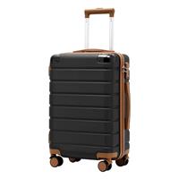 COOLIFE Suitcase Trolley Carry on Hand Cabin Luggage Hard Shell Suitcase Lightweight ABS Material with TSA Lock Telescopic Handle and 4 Dual Spinner Wheels