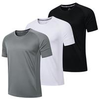 LUWELL PRO 3 Pack Mens Running T Shirts Gym Clothes ShirtsQuick Dry Moisture Wicking Athletic Shirt Breathable Cool Workout Tshirts