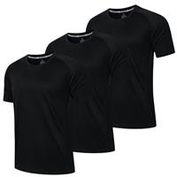 LUWELL PRO 3 Pack Mens Running T Shirts Gym Clothes ShirtsQuick Dry Moisture Wicking Athletic Shirt Breathable Cool Workout Tshirts