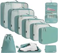 BAGAIL 8 Set/10 Set Packing Cubes Various Sizes Packing Organizer for Travel Accessories Luggage Carry On Suitcase