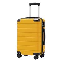 COOLIFE Suitcase Trolley Carry on Hand Cabin Luggage Hard Shell Suitcase Lightweight ABS Material with TSA Lock Telescopic Handle and 4 Dual Spinner Wheels