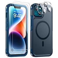 Lanhiem Magnetic iPhone 14 Case, 2 Pack [Tempered Glass Scre