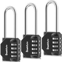 SharkByte 604 Suitcase Locks - 1, 2, 3, 4 Pack 4-Dial Security Outdoor Combination Padlock, Weatherproof Code Padlock