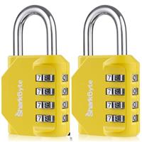 SharkByte 604 Suitcase Locks - 1, 2, 3, 4 Pack 4-Dial Security Outdoor Combination Padlock, Weatherproof Code Padlock