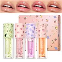Mrettick Hydrating Lip Gloss 4 Pack Moisturizing Lip Balm Fruit-Flavored Lip Glow Oil Set Lip Care KitBeauty Gifts Sets for Women