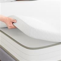 Memory Foam Mattress Topper Bed Topper With Washable & Removable Zipped Cover Back Pain Support White
