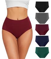 YESWEL Women's Knickers High Waisted Cotton Underwear Ladies Pants Tummy Control Multipack of 5 (S-3XL)