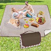 Picnic Blanket Waterproof 200x200cm Large Travel Blanket Beach Blanket, Slip Resistant With Carrying Handle for Family Picnic Beach Camping, Blue Plaid