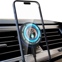 Minthouz 15W Fast Charging Magsafe Magnetic Wireless Car Charger, Compatible with iPhone 16/15/14/13/12 Series and Other Qi-Certified Phones with a MagSafe Case, Mag-safe Car Vent Charger