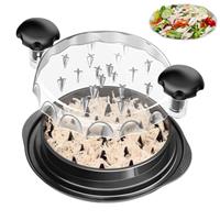 iHomara Chicken Shredder, 9.6 in Chicken Shredder Tool Twister with Ergonomic Handle, Non-Slip, Effort Saving, with Transparent Lid Food Shredder, BPA Free, Dishwasher Safe