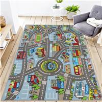 Capslpad Car Play Mat Non-Slip Kids Rug City Town Map Interactive Play Carpet Machine Washable Creative Educational Boy Girl Play Mat for Kids Teenager Room Nursery Playroom Decor