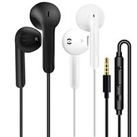 2 Pack Earphones Wired In-Ear Headphones Wired Earbuds 3.5mm Jack Noise Isolating Headset With Microphone remote contro Noise Isolating Compatible with iPhone Samsung HuaWei Android Tablets Laptops