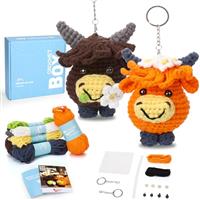CROCHET BOX Crochet Kit for Beginners:Beginner Crochet Kit, All You Need in, Step-by-Step Video, Birthday Gift for Adults