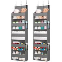 Lifewit Over the Door Organizer, 5 Shelf Clear Window Hanging Storage with 4 Mesh Side Pockets