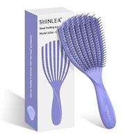 SHINLEA Curly Hair Detangling Brush, Ventilation Brush for Blow Drying and Styling Hair - Reduces Breakage, Eliminates Tangles, Suitable for Women, Men and Kids Purple