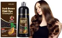 Black Hair Dye Shampoo, 500ML Hair Colour Shampoo 3 in 1,Herbal Natural Instant Hair Color Shampoo-100% Grey Hair Beard Coverage,Black Hair Dye Coloring in Minutes for Women Men