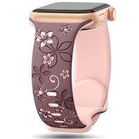 Floral Engraved Straps Compatible with Apple Watch Straps