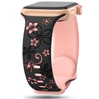 Floral Engraved Straps Compatible with Apple Watch Straps