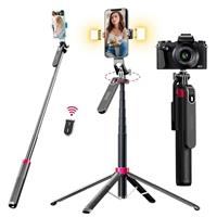 WOVTE Phone Tripod with Light - 71" Selfie Stick Tripod with Wireless Remote, Cell Phone Stand for Recording Video and Photo, Compatible with iPhone, Android, Camera & Gopro