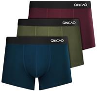 QINCAO 3-Pack Men's Boxer Shorts, Tagless Comfort for Men