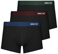 QINCAO 3-Pack Men's Boxer Shorts, Tagless Comfort for Men