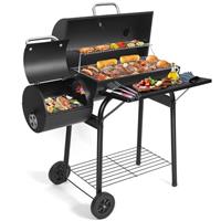 Barrel BBQ Charcoal Smoker And Grills: Large Oil Drum Barbeque Grill For Outdoor Garden Cooking