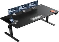Flamaker Standing Desk Height Adjustable Desk with Splice Board Stand Up Desk with Hook Computer Desk with Memory Smart Pannel Home Office Desk