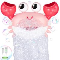 Gigilli Crab Baby Bath Toys, Rechargeable Bath Bubble Machine for Toddlers 6-12 12-18 Months, Automatic Shower Bathtub Bubble Maker with Music Bath Toys for Kids Ages 1-3 4-8 Boys Girls Birthday Gifts