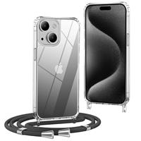 OLEPHY Crossbody Lanyard Case Compatible with iPhone 16 with Strap, Necklace Mobile Phone Cover with Adjustable and Removable Neck Strap, Transparent Shockproof Protective Case,