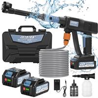 Cordless Pressure Washer, Portable Power Washer for Patio and Car, 6 in 1 Cordless Power Washer with 5M Hose, Battery Jet Washer with 2 Battery, Cordless Jet Washers/Pressure Washers