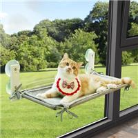 PEFUNY Cordless Folding Cat Window Perch, Cat Hammock for Window and Wall, with 4 Suction Cups, Sturdy Setal Frame for Glass Windows and Interior Walls