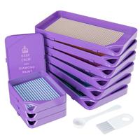 ARTDOT 10-Piece Interlocking Diamond Art Trays Kits for Adults, Stackable Diamond Painting Accessories and Tools(Purple)