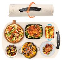 Accwork Electric Food Warmer, Portable Food Warming Tray with 4 Timers, 9 Temperature Settings, Waterproof Silicone Heating Mat for Buffet Party, Home Dinners & Gatherings, 65 x 40 x 1.8cm