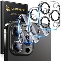 UniqueMe for iPhone 16 Pro/16 Pro Max Camera Lens Protector - 3 Pack Ultra HD Tempered Glass Camera Len Protection Cover [Case Friendly] [Scratch-Resistant] [Night Shooting Mode]