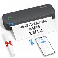 ByteCintia Portable Printer for Travel, Bluetooth Thermal Printer Supports 8.5 x 11 Inch US Letter Size, Compatible with Android and iOS & Laptop Inkless Mobile for Office, Car, School