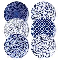vancasso Dinnerware Sets, 16 Piece Reactive Glaze Plates and Bowls Set, Mediterranean Style Stoneware Dinner Set, Dishwasher & Microwave Safe Dinner Sets for 4 People, Blue