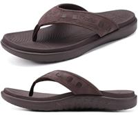 KuaiLu Men's Flip Flops Sport Thong Sandals with Comfort Plantar Fasciitis Arch Support Beach Pool Slides for Men Soft Yoga Mat Cushion Size 6.5~12