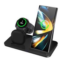 3 in 1 Wireless Charger, 15W Fast Wireless Charging Station Stand for Samsung Galaxy S25/S24/S23/S22/S21/S20/S10 Series,Note 20/10, Galaxy Buds Pro/Live, Galaxy Watch7/6/5 Pro/5/4/3/Active 2