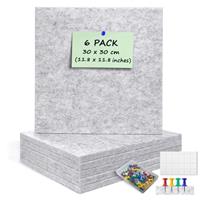ANLIOTE 6 Pack Felt Board Tiles for Wall