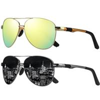 LEDING&BEST Polarised Sunglasses Pilot Mens Womens Ultralight Shades UV400 Protection Unbreakable Metal Frame for Driving,Fishing,Running Sun Glasses